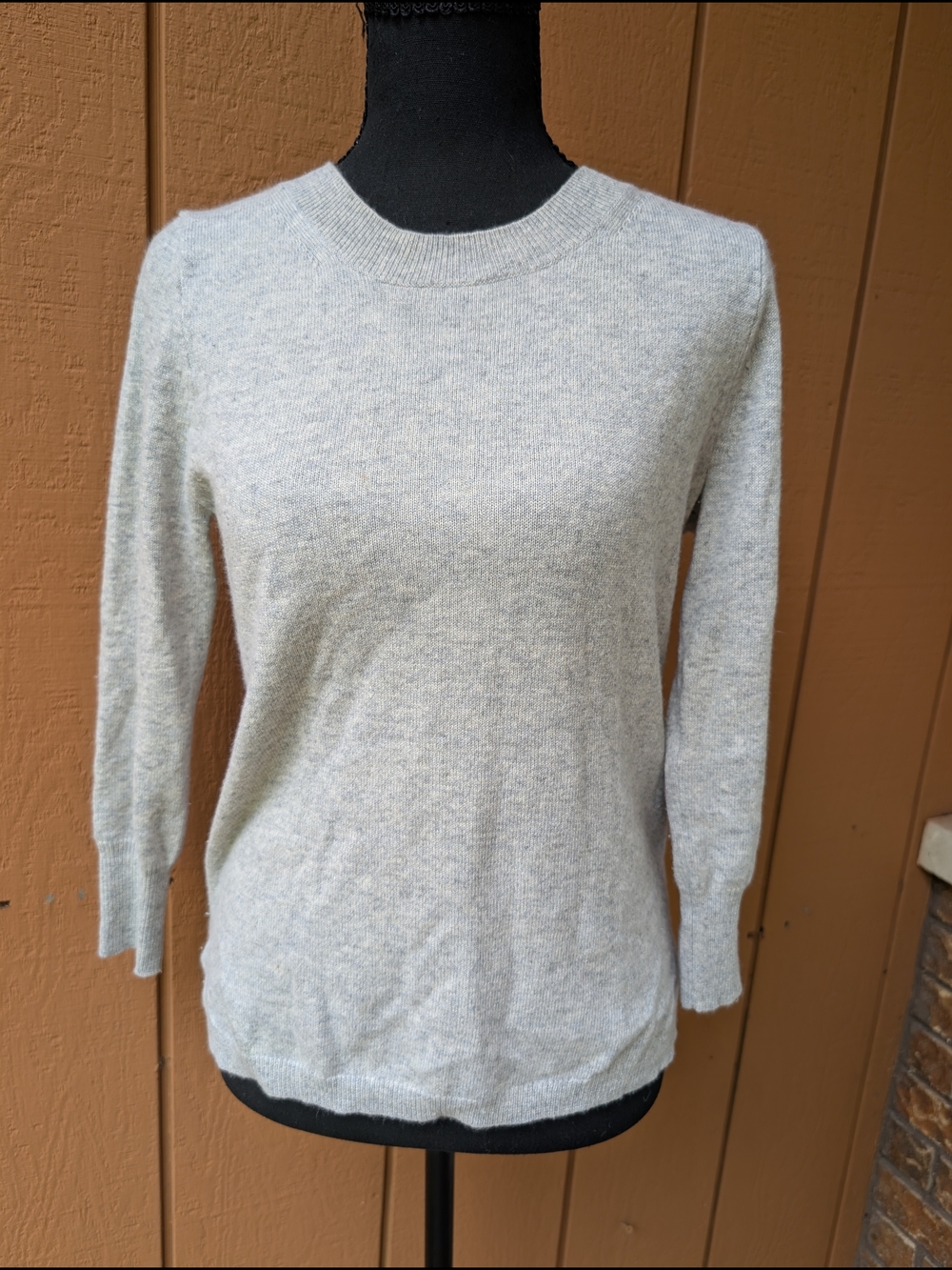 J. Crew 100% Cashmere Light Heather Grey   Crewneck Sweater XS